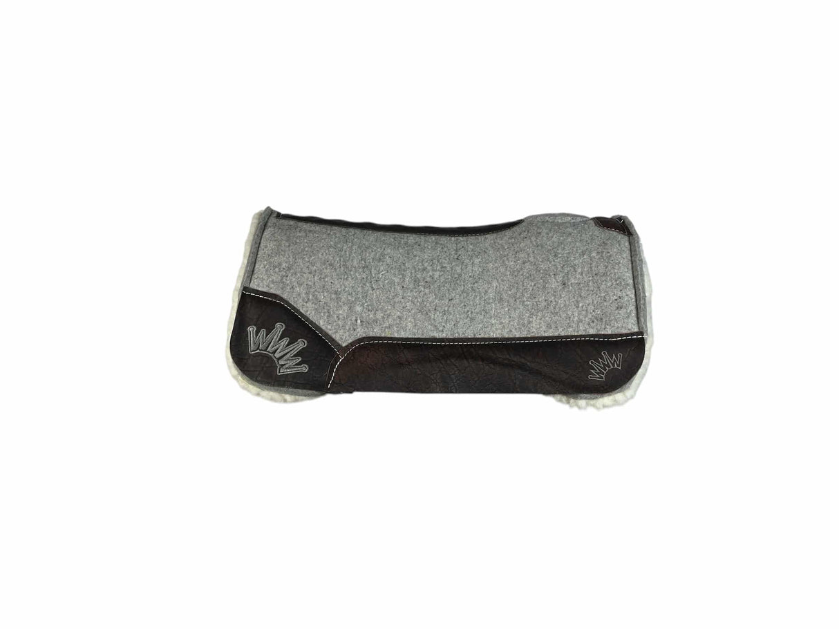 28X28 3/4" Gray Kush Fleece DEEP CONTOUR Saddle Pad (#113407)