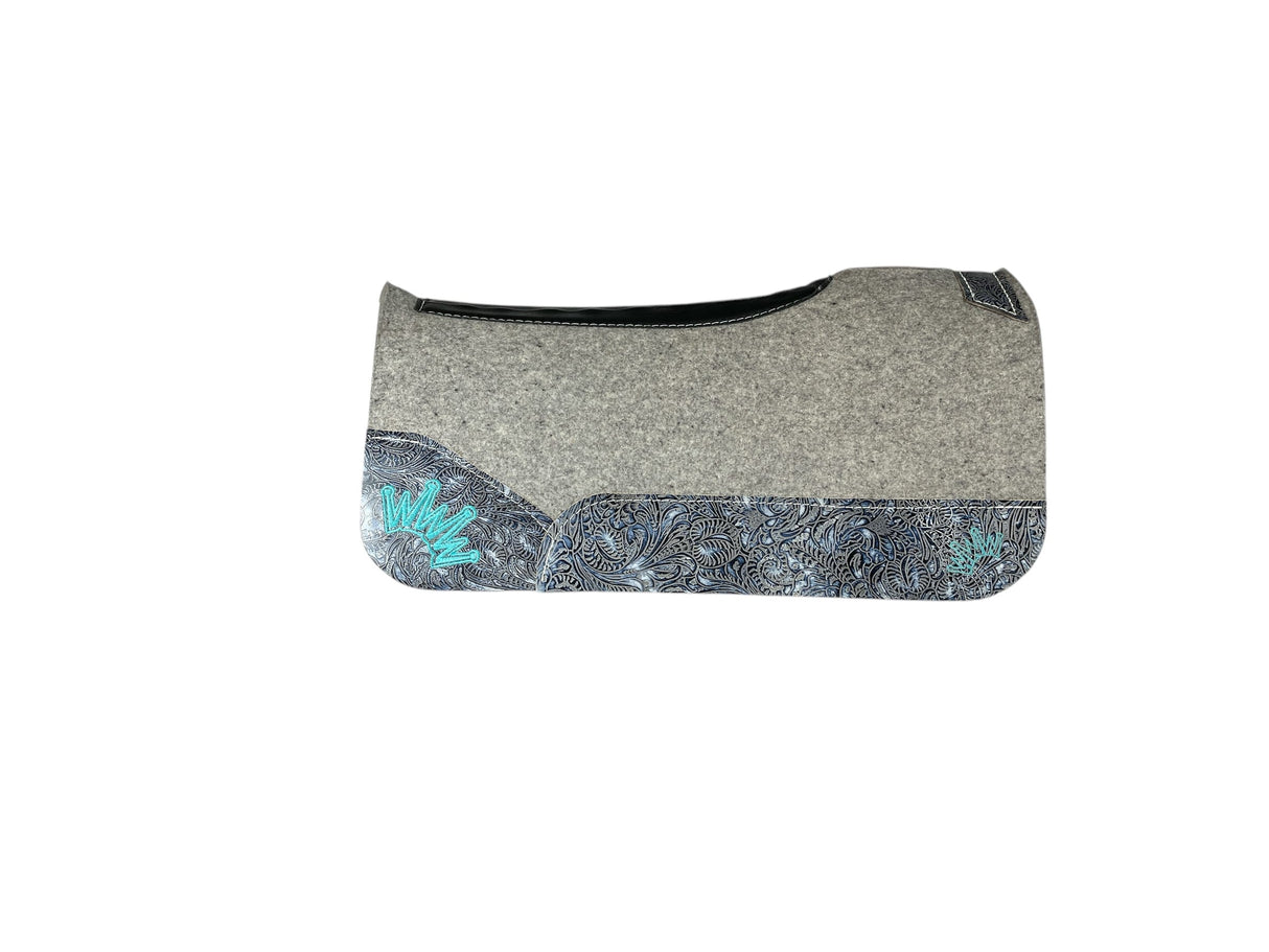 28x28 3/4" Kush Gray Wool Deep Contour Saddle Pad (#114329)