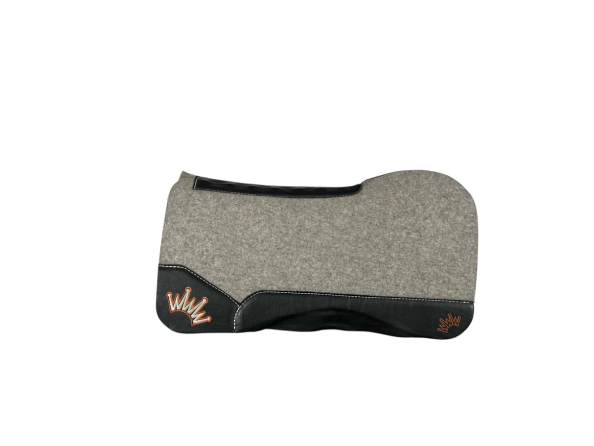 32x32 1" Kush Gray Wool Open Extended Wither Saddle Pad (#115536)