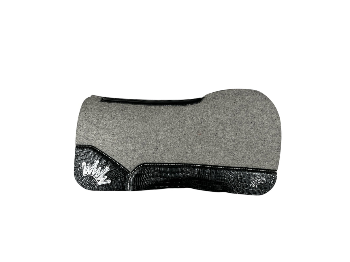 30x30 1" Kush Gray Wool Open Extended Wither Saddle Pad (#115739)