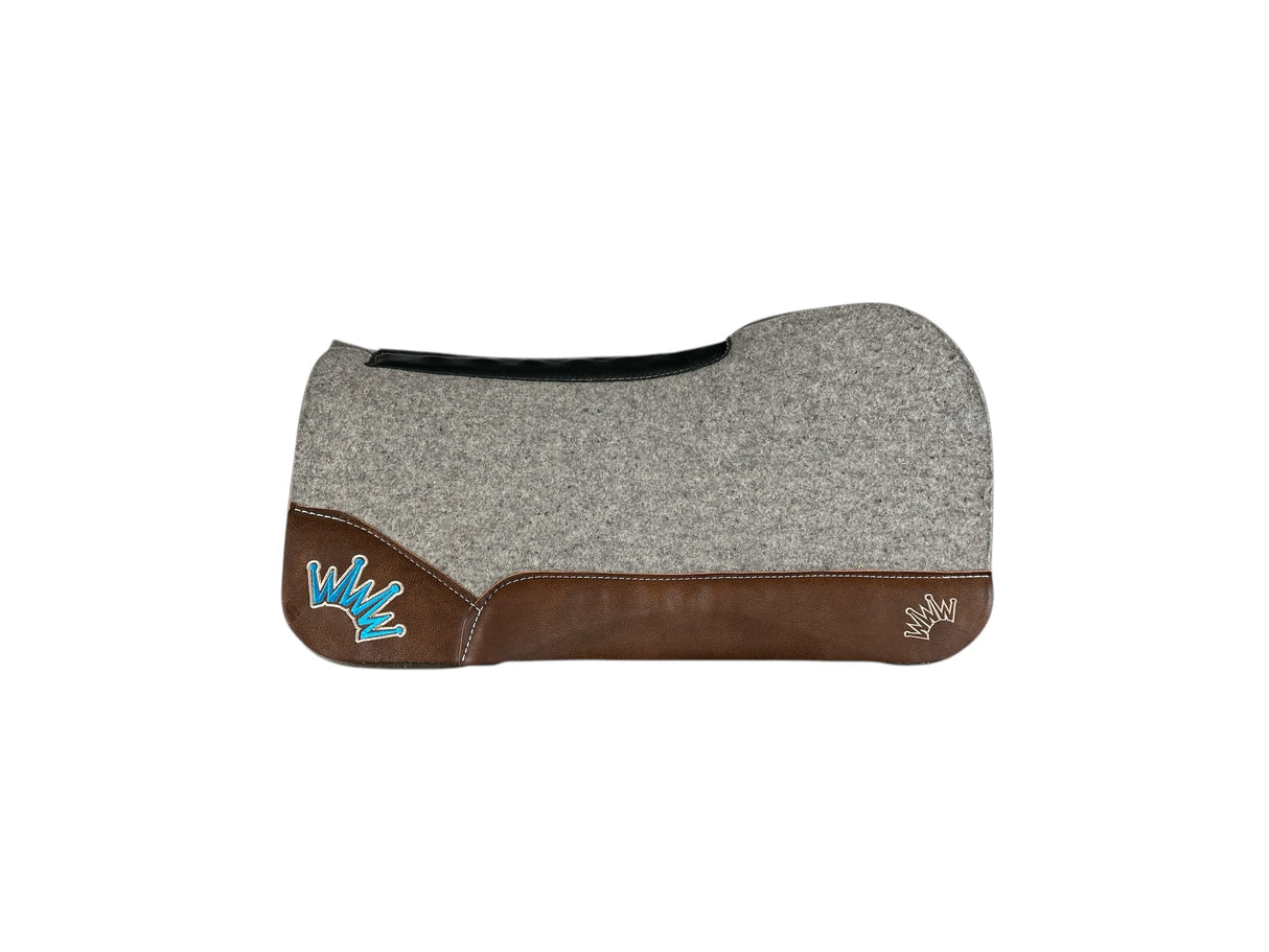 30x30 1.25" Kush Gray Wool Open Extended Wither Saddle Pad (#116003)