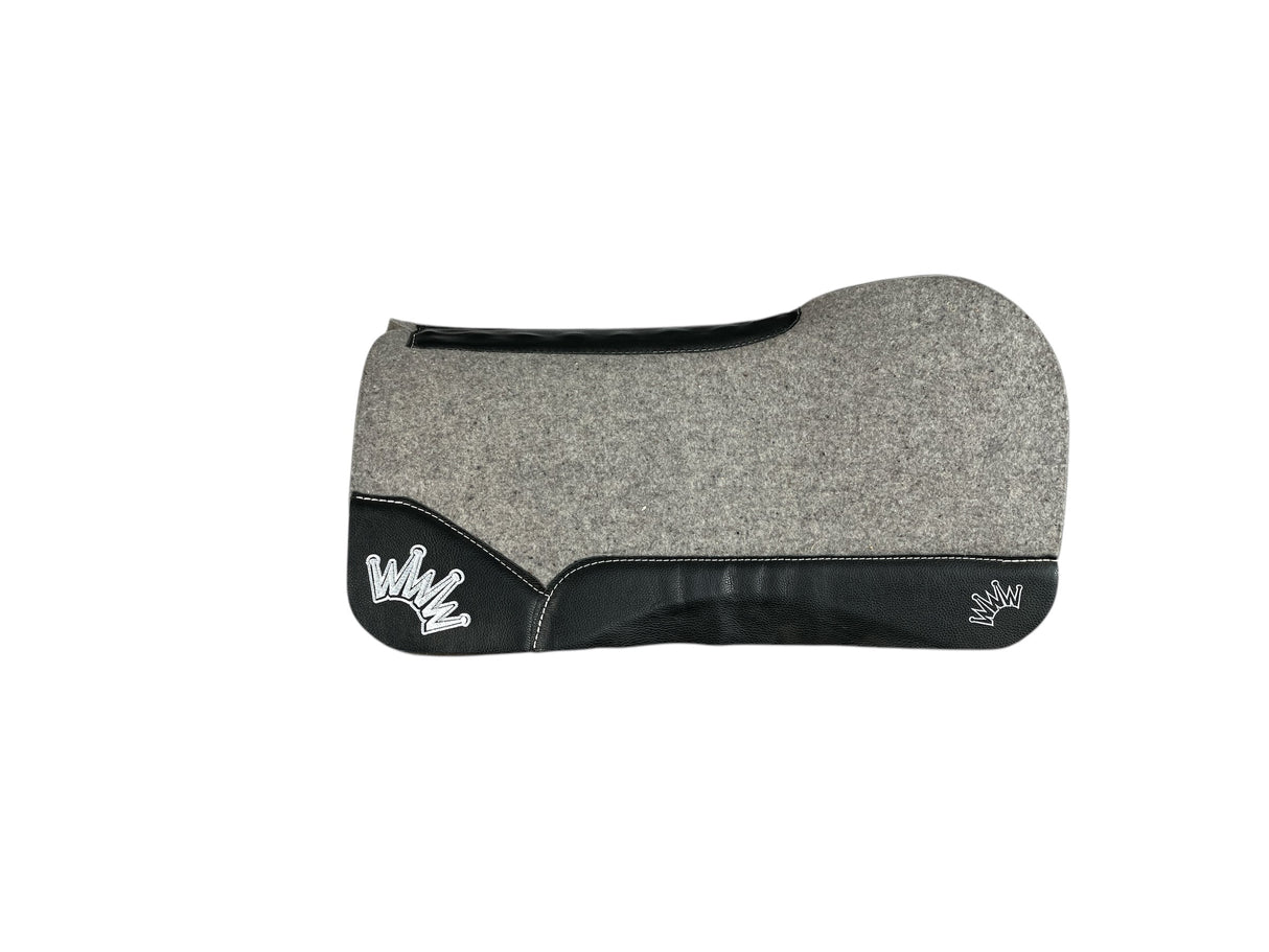 30x30 1.25" Kush Gray Wool Open Extended Wither Saddle Pad (#116001)