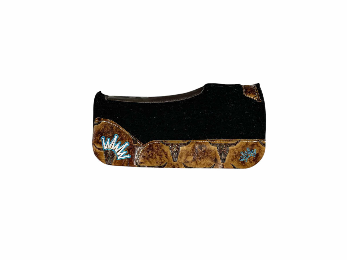 25x25 1" Kush Black Wool PONY Deep Contour Saddle Pad (#115998)