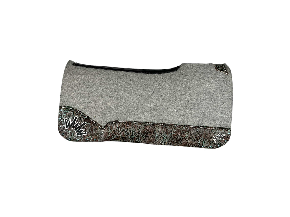 32x32 1" Kush Gray Wool Gooseneck Contour Saddle Pad (117532)