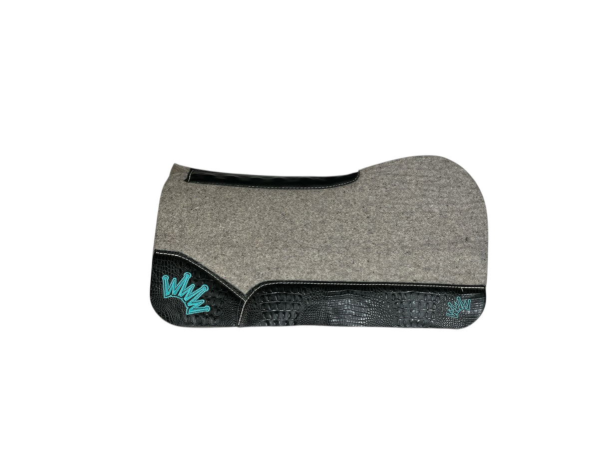 30x30 1.25" Kush Gray Wool Open Extended Wither Saddle Pad (#119557)