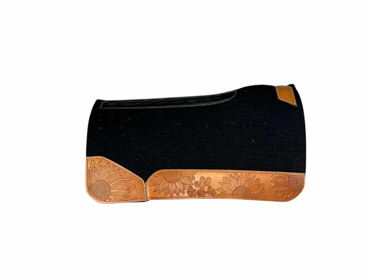 32x32 1" Black Kush Wool Saddle Pad (#119838)