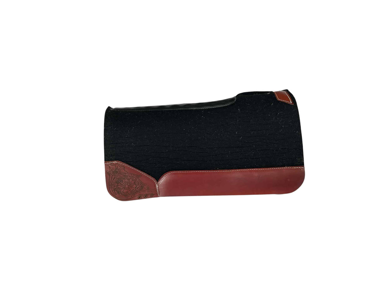 32x32 1" Black Kush Wool Saddle Pad (#121438