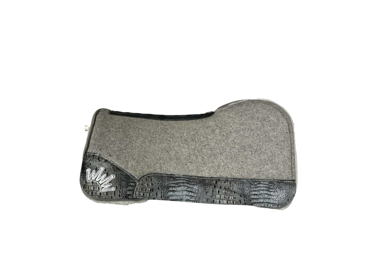 32x32 1" Gray Kush Fleece Open Extended Wither Saddle Pad (#121956)