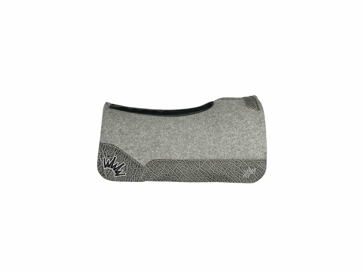 30x30 1" Kush Gray Wool Deep Contour Saddle Pad (#122772)