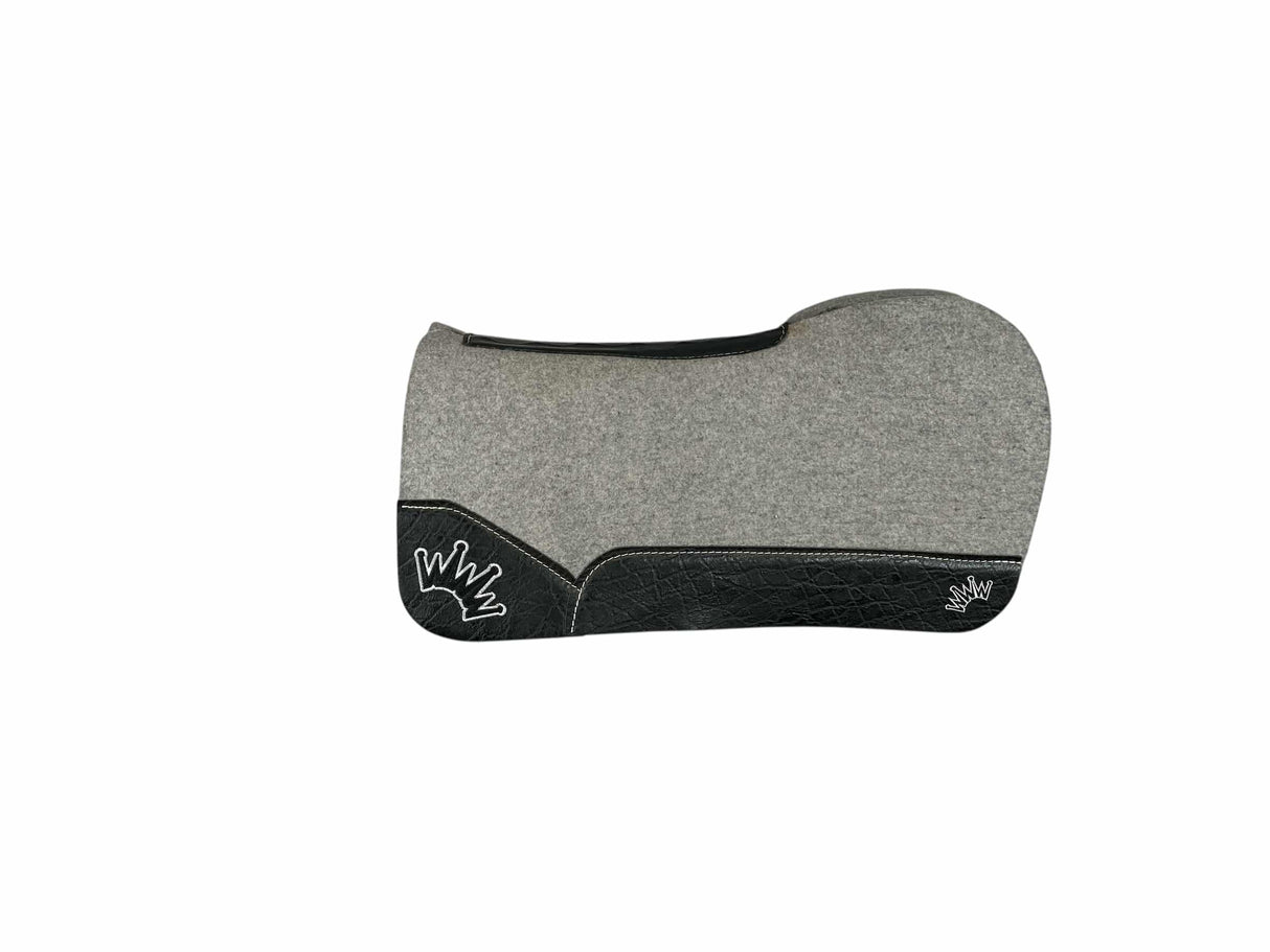 30x30 3/4" Gray Kush Wool Open Extended Wither Saddle Pad (#123296)