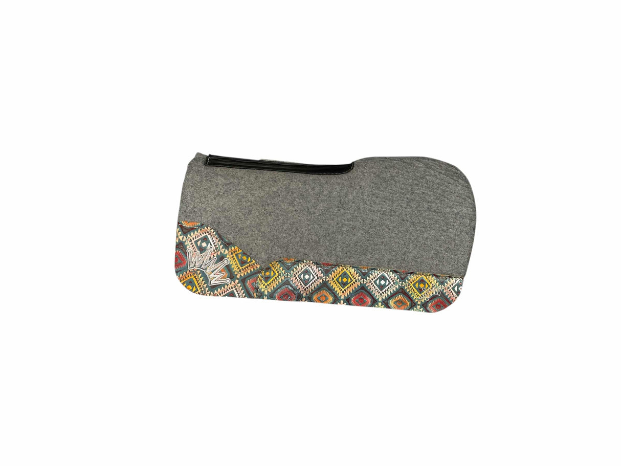28x28 3/4" Gray Kush Wool Open Extended Wither Saddle Pad (#123299)