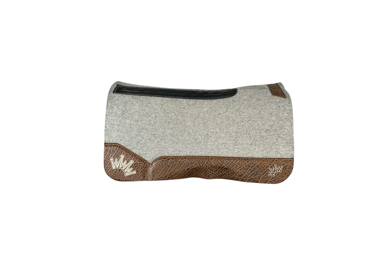 32x32 1.25" Gray Kush Wool Saddle Pad (#123328)