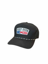 Flat Brim Black USA Rope Cap