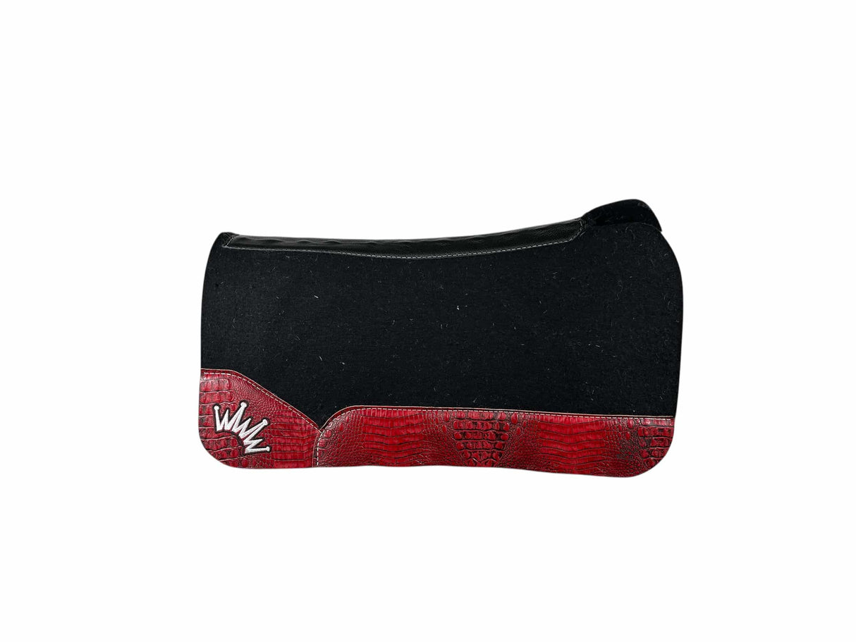 32x32 3/4" Black Kush Wool Open Petite Wither Saddle Pad (#124022)