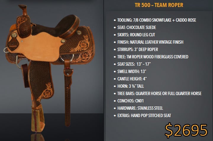 Team Ropers - Best Ever Saddles - Custom Tooled