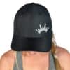 Trucker Hat Black Sport Lasercut Mesh - Image 4